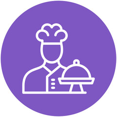 Sticker - Caterer vector icon illustration of Catering iconset.