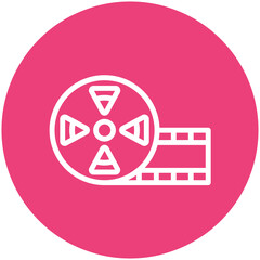 Sticker - Film Reel vector icon illustration of Filmmaking iconset.