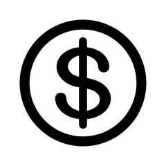 Wall Mural - Simple vector icon of the dollar symbol, representing finances and currency. Vector illustration