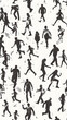 © Saran - Dynamic Vector Silhouettes of People Engaged in Various Activities Representing Everyday Movements and Interactions
