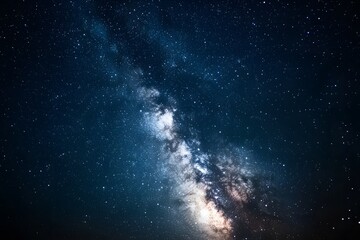 Wall Mural - Starry sky, Milky Way galaxy at the center of the frame, dark background