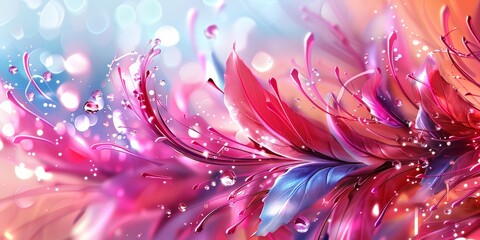 Aufkleber - Abstract artistic depiction of vibrant colorful feathers with intricate details, representing the beauty of nature and creative expression in a decorative pattern.