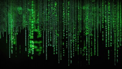 green digital code on black