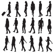 © Elilta - collection ' back view of walking people '. vector silhouette