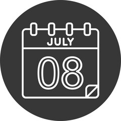 8 July Vector Icon Design