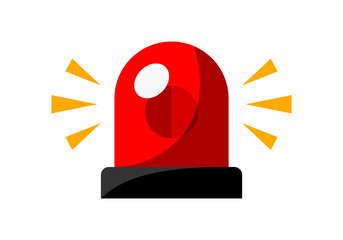 Red alarm siren emergency fighing light icon flat vector design