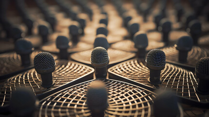 Microphones arranged in a circular pattern,