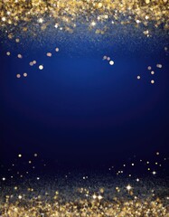 Gold glitter on blue