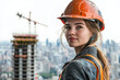 © mattegg - Young Woman Construction Worker in Hard Hat on Building Site