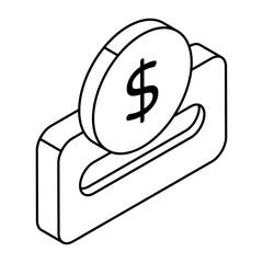 Sticker - An editable design icon of dollar coin 