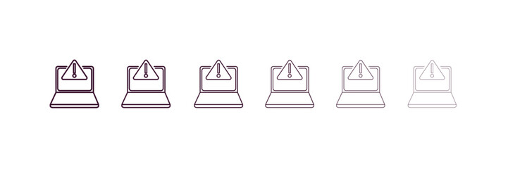 program error outline icon. Linear vector from programming concept. 6 different line style program error icon included thin, light, regular, medium, bold, black