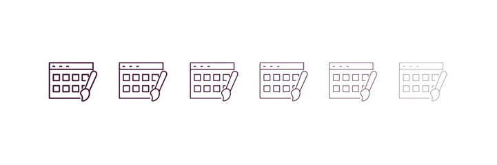 theme outline icon. Linear vector from programming concept. 6 different line style theme icon included thin, light, regular, medium, bold, black