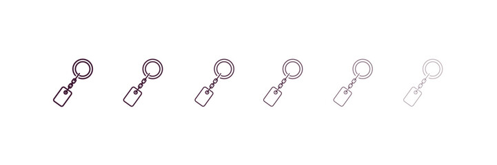 Wall Mural - key ring outline icon. Linear vector from tools concept. 6 different line style key ring icon included thin, light, regular, medium, bold, black