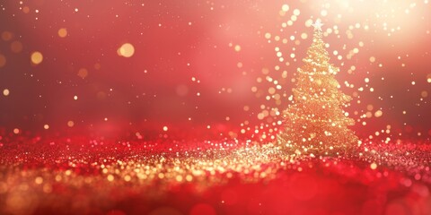 Wall Mural - capture the enchanting spirit of the holiday season with a magnificent golden christmas tree shining