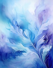 Sticker - Abstract blue watercolor art