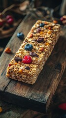 Wall Mural - Muesli bar on wooden table