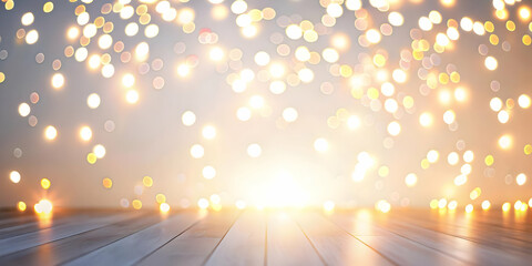 Wall Mural - Vibrant Flat Bokeh Celebration Lights Background for New Year 2025: Soft Glowing Colors Creating a Dreamy Effect Perfect for Text Overlay