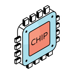 Wall Mural - Perfect design icon of microchip 