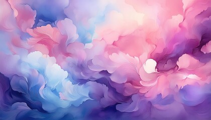 Canvas Print - Abstract pink and blue clouds