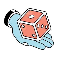 Sticker - A flat design, icon of ludo dice