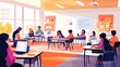 © Hailie - Vibrant Classroom Learning Environment with Students