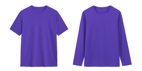 Purple T Shirt Mockup, Short and Long Sleeve