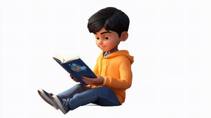 child reading a book