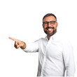 © Iana - smiling man pointing forward isolated on transparent background