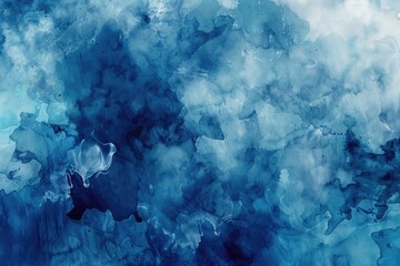 Wall Mural - Blue indigo watercolor background abstract