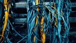 © savittree - Bundles of network cables connecting to a core switch in a secure IT facility, showing efficient data management.