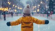 © Helka - happy child on the skating rink, winter, hobbies and recreation, holidays