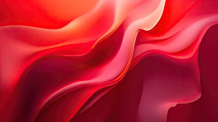 Poster - A vivid red abstract background featuring soft gradients and energetic lines, creating a visually impactful design.