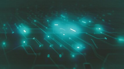 Wall Mural - computer motherboard chipset background/ animation of an abstract technology background with electro