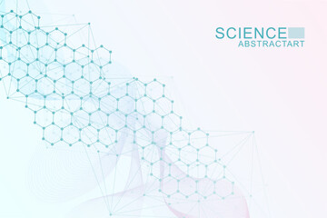 Canvas Print - structure molecule and communication. dna, atom, neurons. scientific concept for your design. connec