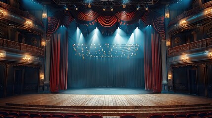 Aufkleber - A theatre stage. Generative AI.