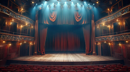 Aufkleber - A theatre stage. Generative AI.