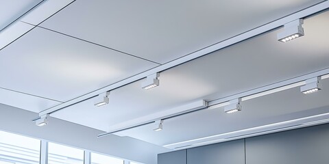 Wall Mural - Modern ceiling with track lighting.