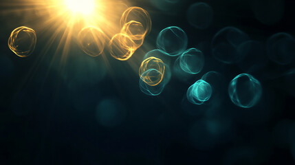 Wall Mural - abstract sun burst, digital flare, light lens decoration flash. blank background
