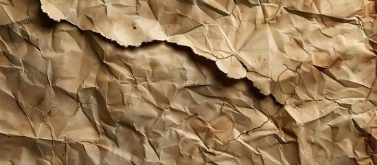 An aged tattered paper surface with wrinkles and creases perfect for displaying advertising content. with copyspace image