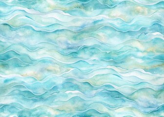Softly blended abstract watercolor background featuring a seamless pattern of flowing water with gentle waves and subtle texture, perfect for design and art projects.