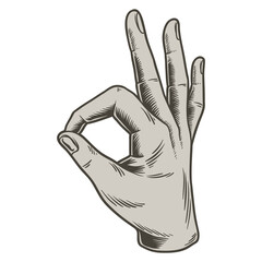 Wall Mural - okay hand sign language design element