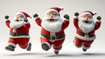 Happy Santa Clauses With A Cheerful Smile. Illustration On The Theme Of Holidays And Joy.  Generative AI