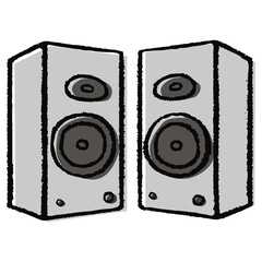 Speaker png sticker, music object doodle on transparent background