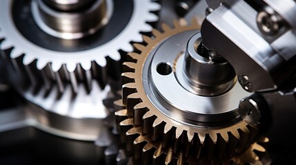 Wall Mural - Close-up of Interlocking Gears