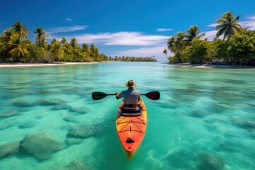 Poster - Kayaking vehicle sports canoe.