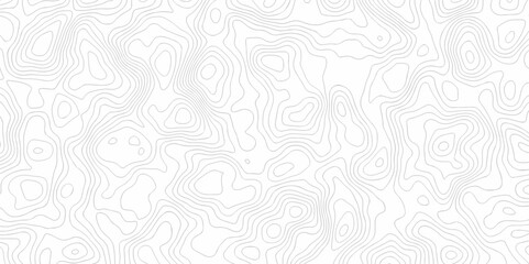 Wall Mural - Lines map seamless topographic contour lines vector pattern. Geographic map and topographic contours map background. Vector illustration. White wave paper reliefs.