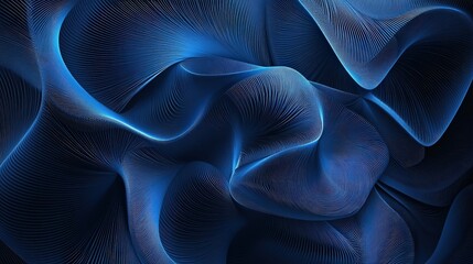 Wall Mural - A mesmerizing blue abstract wave pattern, showcasing smooth lines and subtle gradients that create a calming visual effect.