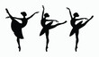 © creativestore - Ballerina dancing silhouette EPS vector art illustration template on a white background