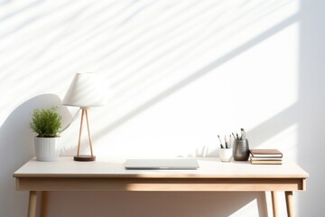 Canvas Print - Furniture table lighting white.