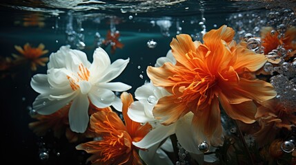 Wall Mural - flower underwater  